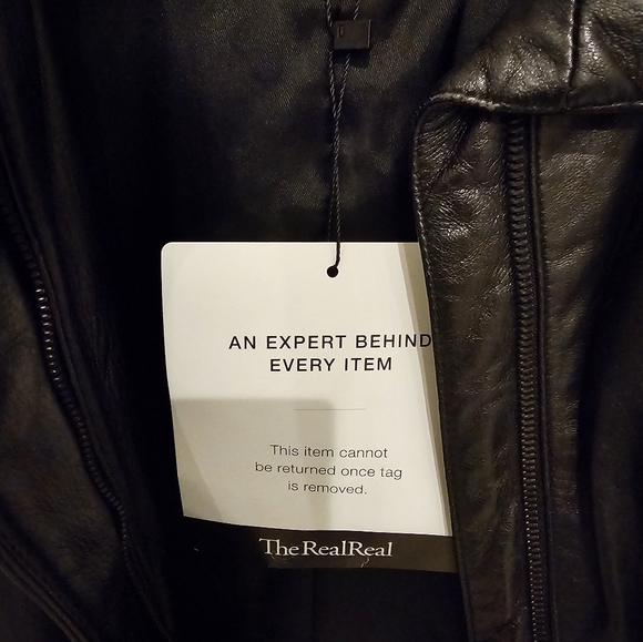 GIORGIO ARMANI WOMEN'S BLACK LEATHER MOTO JACKET US SIZE 8 THE REAL REAL TAGGED - Picture 2 of 9